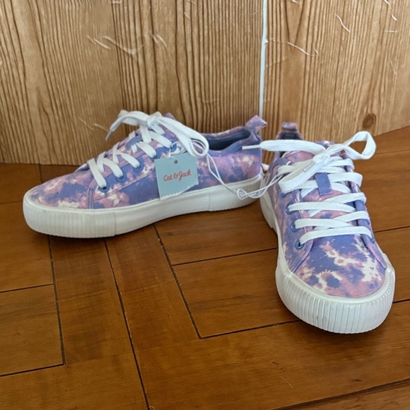 Cat & Jack Other - Cat & Jack Pascale Little Girl Youth Size 3 Pink and Purple Tie-Dye Sneakers NWT